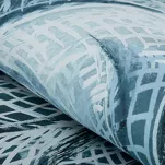 Pościel z makosatyny 220x200 PREMIUM 29 biała turkusowa designerski wzór Premium - 3