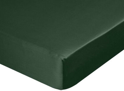 Prześcieradło z satyny bawełnianej z gumką DINA ciemna zieleń 220x200 z kolekcji Diva Line