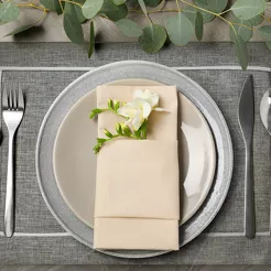 Serwetka 30x40 MEGI popielata zdobiona białą lamówką 4 szt.