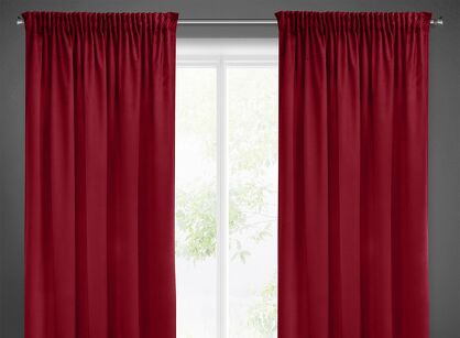 Zasłona na taśmie 140x270 SIBEL welwetowa Pierre Cardin bordowa jednokolorowa 