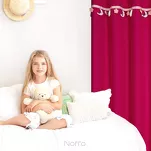 Zasłona na przelotkach 140x250 MOON 2 amarantowy zdobiona taśmą dekoracyjną w wiszące księżyce - 9