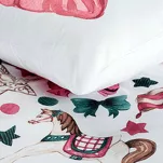 Pościel świąteczna 220x200 RIBENO biała różowa panelowy nadruk z mikrowłókna - 7