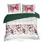 Pościel świąteczna 220x200 RIBENO biała różowa panelowy nadruk z mikrowłókna - 3