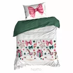 Pościel świąteczna 220x200 RIBENO biała różowa panelowy nadruk z mikrowłókna - 4