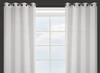 Zasłona gotowa na przelotkach 140x250 RIVIA biała srebrna Design 91
