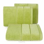 Ręcznik 30x50 MARI oliwkowy z welurową bordiurą w pasy 500 g/m2 - 4