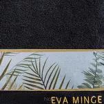 Ręcznik 50x90 EVA 17 Eva Minge czarny zdobiony bordiurą z botanicznym wzorem w liście z kolekcji Premium - 2
