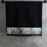 Ręcznik 50x90 EVA 17 Eva Minge czarny zdobiony bordiurą z botanicznym wzorem w liście z kolekcji Premium - 6