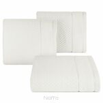 Ręcznik 50x90 FRIDA kremowy z fakturą kosteczki i szeroką welurową bordiurą 500 g/m2 - 4