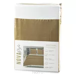 Pościel satyna bawełniana 160x200 LAURA złota zdobiona ozdobną białą kantą z kolekcji Nova Style - 2