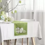 Bieżnik welwetowy 35x140 WIOSNA zielony wielkanocny - 5