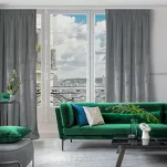 Zasłona gotowa na taśmie 140x270 ROSA welwetowa stalowa Design 91 - 8