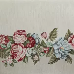 Obrus gobelinowy 140x180 4038 naturalny z nicią szenilową ozdobiony wzorem kwiatów piwonii - 2