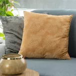 Poszewka welwetowa 45x45 VELVET 74B grafitowa ze srebrnym nadrukiem botanicznym - 2