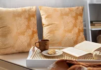 Poszewka welwetowa 45x45 VELVET 74B grafitowa ze srebrnym nadrukiem botanicznym - 4