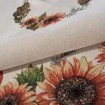 Obrus gobelinowy 140x180 1220 naturalny z nadrukiem pomarańczowych dyni i słoneczników - 4