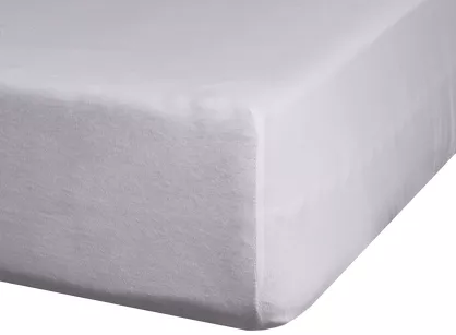 Prześcieradło z bawełny jersey z gumką ADELA srebrne 220x200 z kolekcji Ella Line