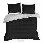 Pościel satynowa 160x200 RAYA biała czarna w paseczki - 6