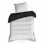 Pościel satynowa 160x200 RAYA biała czarna w paseczki - 5