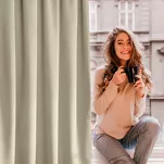 Zasłona na taśmie 135x300 ROSA welwetowa beżowa Design 91 - 9