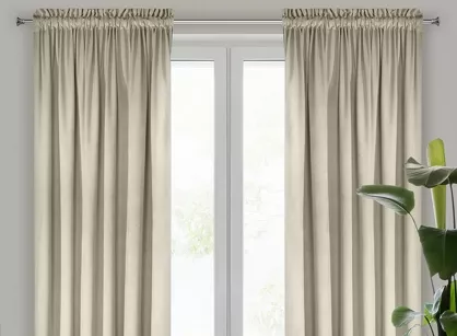 Zasłona na taśmie 135x300 ROSA welwetowa beżowa Design 91