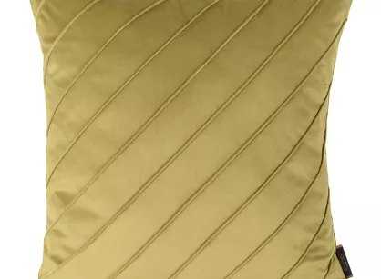 Poszewka welwetowa 45x45 NALA 3 musztardowa przeszywana w geometryczny wzór pasów