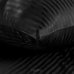 Pościel satynowa 140x200 VERA jednokolorowa gładka czarna w prążki - 7