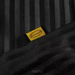 Pościel satynowa 140x200 VERA jednokolorowa gładka czarna w prążki - 8