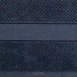 Ręcznik bawełniany 70x140 JESSI granatowy z fakturą krateczki i gładką welurową bordiurą - 3