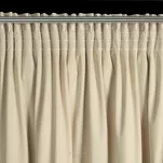 Zasłona gotowa na taśmie 140x270 RENIA welwetowa jasny beż z szampańskim przecieranym wzorem - 5