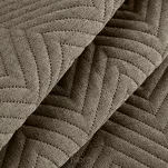 Narzuta jednokolorowa 200x220 LEN 3 ciemny beż pikowana w gęstą jodełkę imitująca len - 6