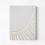 Prześcieradło z bawełny jersey 3 z gumką kremowe 140x200 - 6