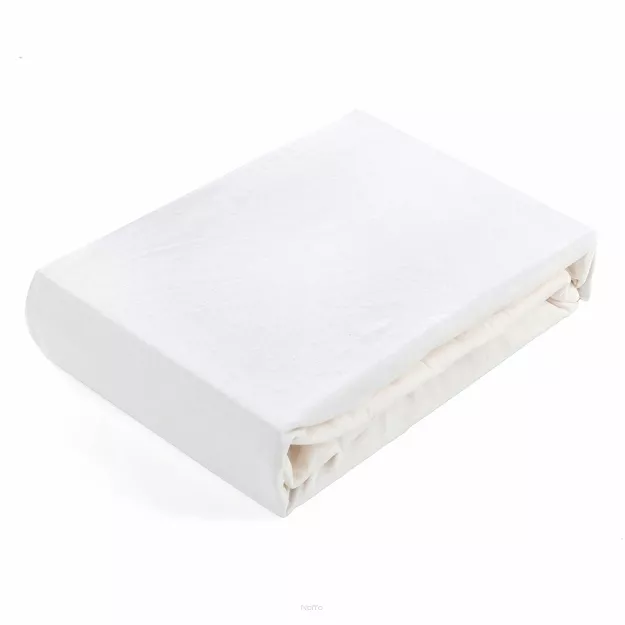 Prześcieradło z bawełny jersey 3 z gumką kremowe 140x200