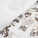 Pościel z mikrowłókna 220x200 INGA kremowa z wzorem brązowych kwiatów Design 91 - 3