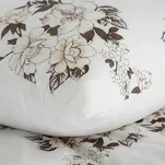 Pościel z mikrowłókna 220x200 INGA kremowa z wzorem brązowych kwiatów Design 91 - 2