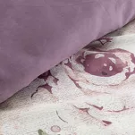 Pościel satynowa 220x200 SPRING 27 biała z romantycznym wzorem różowo fioletowych kwiatów z kolekcji Classic - 6