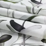 Bieżnik welwetowy 40x140 ELLEN biały z wzorem egzotycznych oliwkowych liści - 4