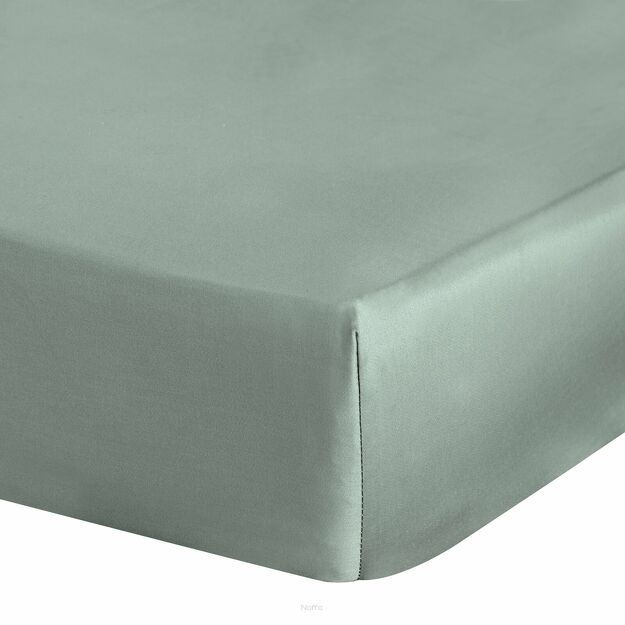 Prześcieradło z satyny bawełnianej z gumką NOVA 3 szałwiowe 160x200