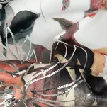 Zasłona na taśmie welwetowa 140x270 ARINA oliwkowa z botanicznym wzorem i srebrnym nadrukiem - 3