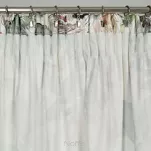 Zasłona na taśmie welwetowa 140x270 ARINA oliwkowa z botanicznym wzorem i srebrnym nadrukiem - 9