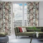 Zasłona na taśmie welwetowa 140x270 ARINA oliwkowa z botanicznym wzorem i srebrnym nadrukiem - 12