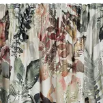 Zasłona na taśmie welwetowa 140x270 ARINA oliwkowa z botanicznym wzorem i srebrnym nadrukiem - 4