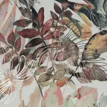 Zasłona na taśmie welwetowa 140x270 ARINA oliwkowa z botanicznym wzorem i srebrnym nadrukiem - 2