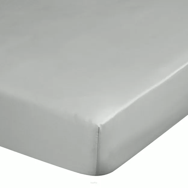 Prześcieradło z satyny bawełnianej z gumką DINA srebrne 160x200 z kolekcji Diva Line