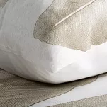 Pościel satynowa 140x200 SPRING 102 jasny krem ciemny beż z wzorem liści bananowca z kolekcji Classic - 4