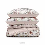 Pościel z mikrowłókna 160x200 LINDA biała ciemny róż nadruk kwiatowy Design 91 - 4