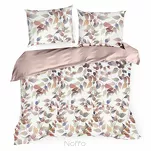 Pościel z mikrowłókna 160x200 LINDA biała ciemny róż nadruk kwiatowy Design 91 - 3