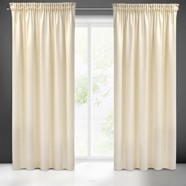 Zasłona na taśmie 140x270 SIBEL welwetowa Pierre Cardin kremowa jednokolorowa