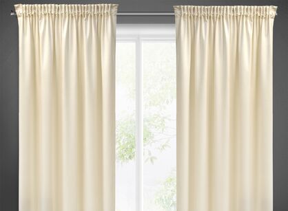 Zasłona na taśmie 140x270 SIBEL welwetowa Pierre Cardin kremowa jednokolorowa