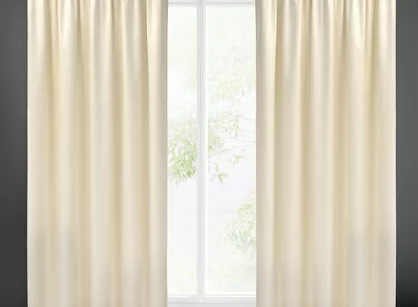 Zasłona gotowa na taśmie 140x270 SIBEL welwetowa Pierre Cardin kremowa jednokolorowa